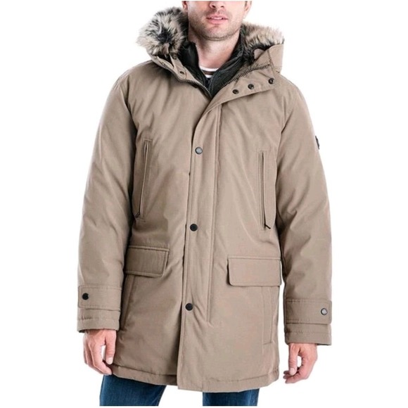 Michael Kors Other - Michael Kors Men's Heavyweight Hooded Bib Snorkel Parka Coat Beige Sz Large $375